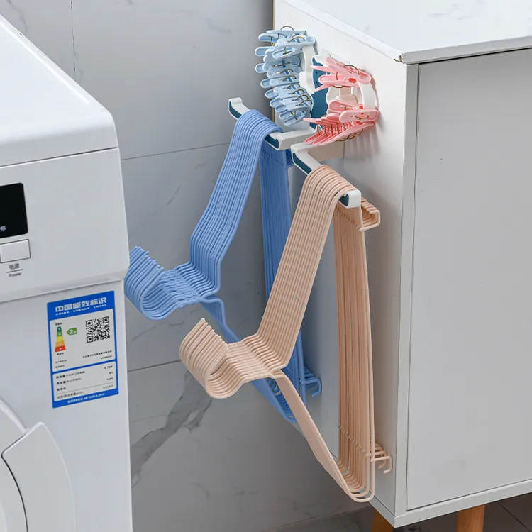 衣架收纳架 小熊衣架收纳架 粘贴式衣架子挂架阳台无痕壁挂家用