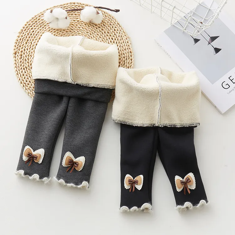 2025新款儿童加绒打底秋冬新款女童修身外穿女宝宝百搭喇叭裤洋气