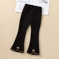 加绒/不加绒喇叭打底裤儿童洋气女童休闲百搭外穿时尚黑色6