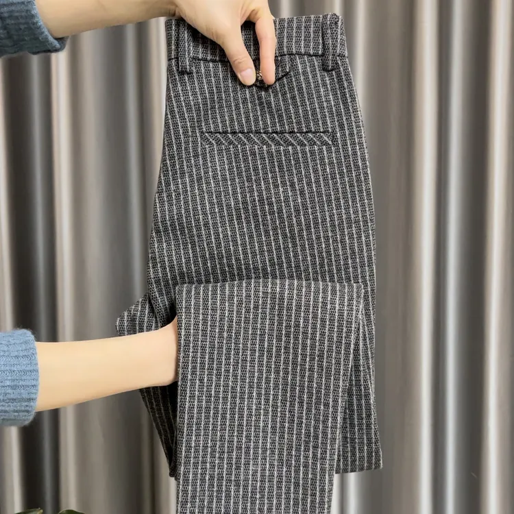 8270男士秋冬新款修身条纹休闲裤