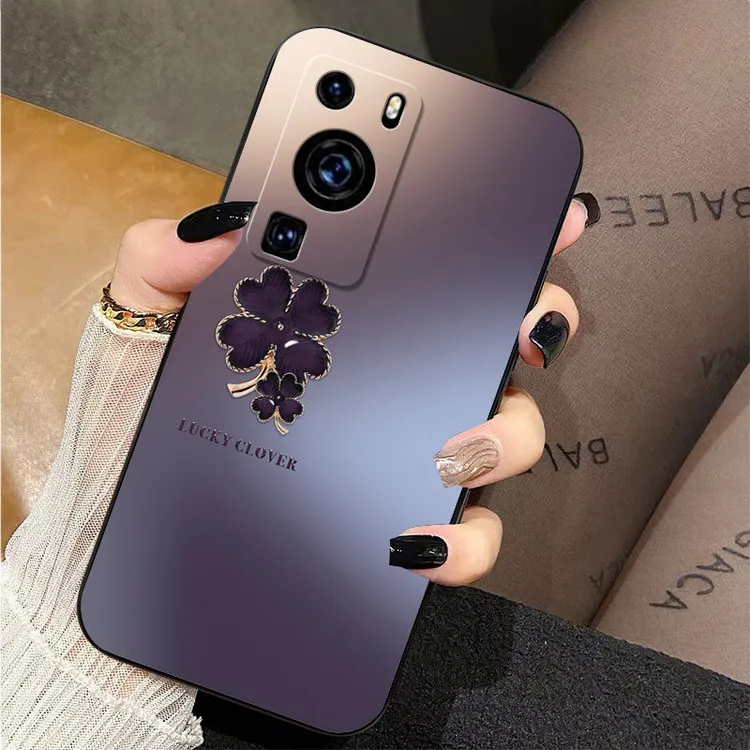 适用于华为P60 P60Pro手机壳高颜值四叶草全包防摔软壳硅胶超薄套