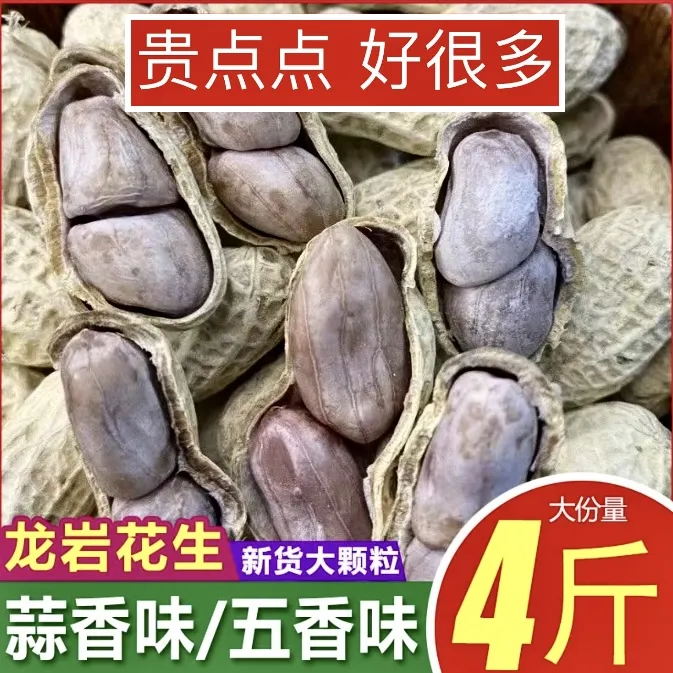 【良品率高】龙岩花生特产香酥蒜香五香水煮晒干咸干熟花生米零食