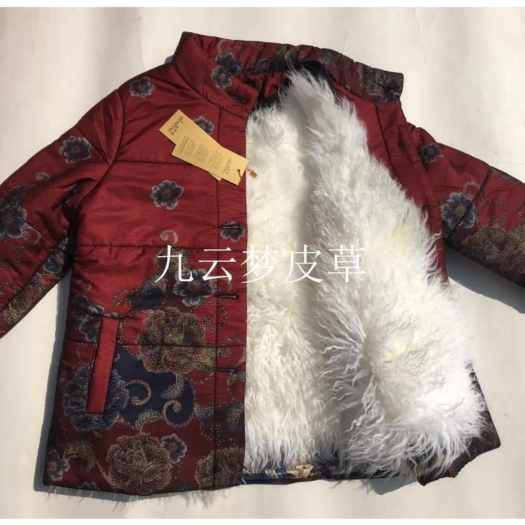 中老年羊毛棉袄女士皮毛一体加厚保暖外套秋冬季真羊皮棉衣妈妈装