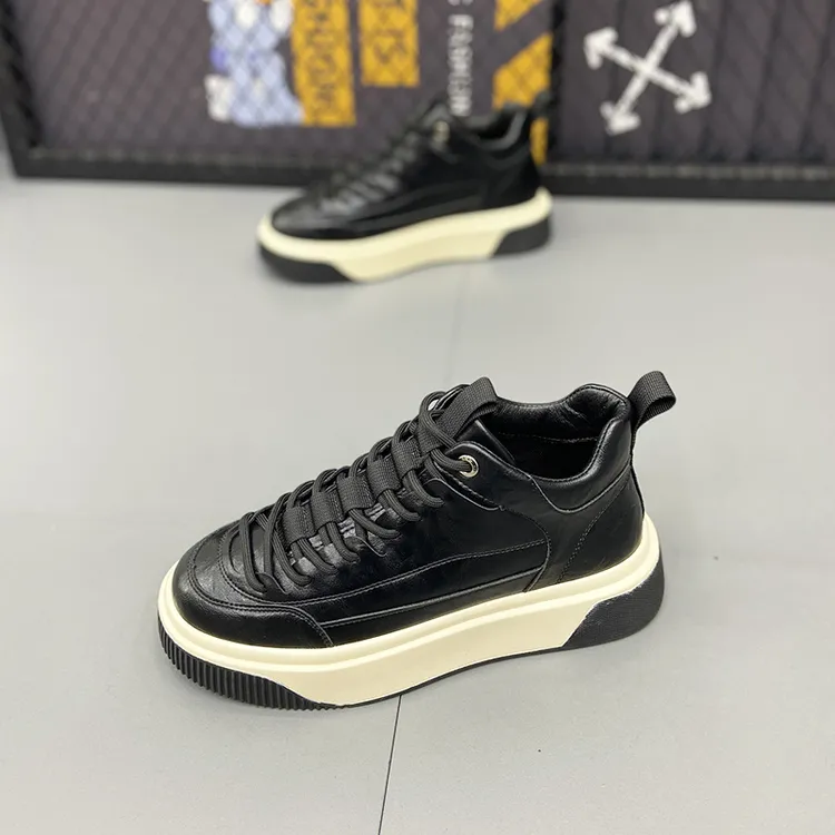 高帮休闲鞋拼色休闲风2025春秋青春潮流厚底板鞋软底百搭男鞋潮鞋