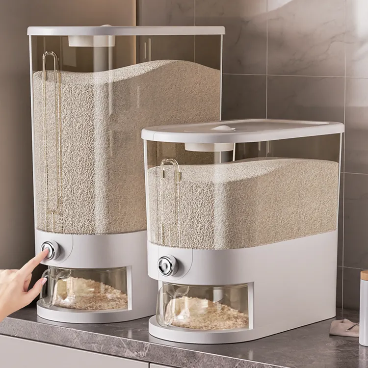 家用夹缝装米桶防虫防潮米缸大米杂粮收纳盒厨房按压式米箱米面桶