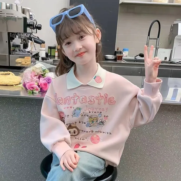 女童卫衣2025春秋季新款儿童洋气童装时髦上衣卡通印花春秋女孩