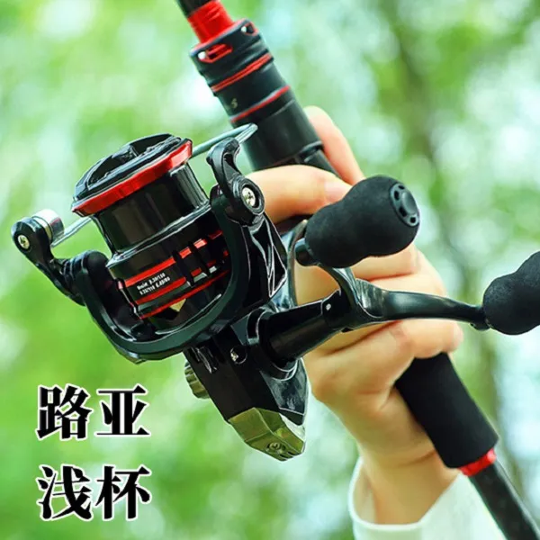 池刃纺车轮金属浅线杯渔轮微物路亚纺车轮双摇臂鱼线轮远投纺车轮