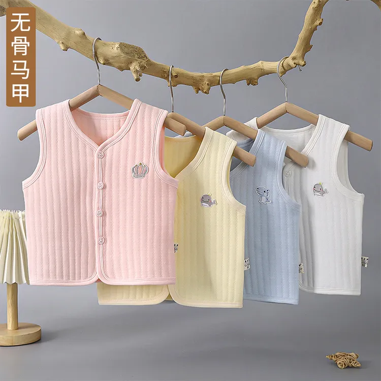 宝宝棉马甲婴儿保暖春秋冬无骨儿童坎肩男女童加厚夹棉背心外穿