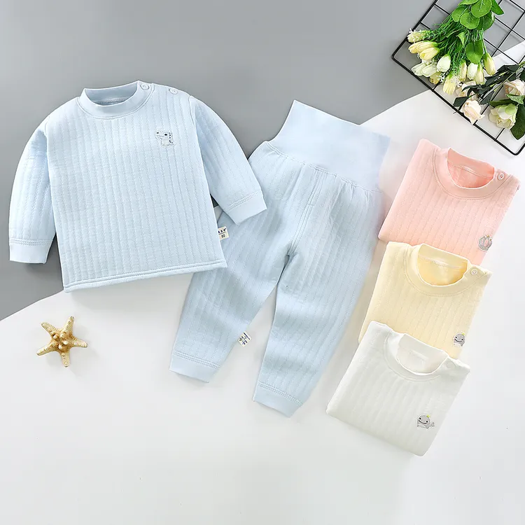晨沫伊婴儿保暖内衣套装秋冬季加厚新生儿衣服加棉宝宝儿童夹棉套
