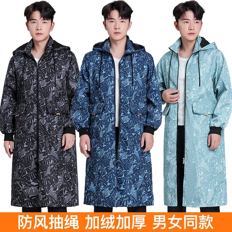 新款防水干活加绒过膝加长款罩衣成人男女厨房外穿围裙耐脏工作服