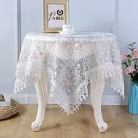 （兰花）纱绣桌布欧式蕾丝餐桌台布布艺盖布床头柜玻璃纱圆桌小桌布