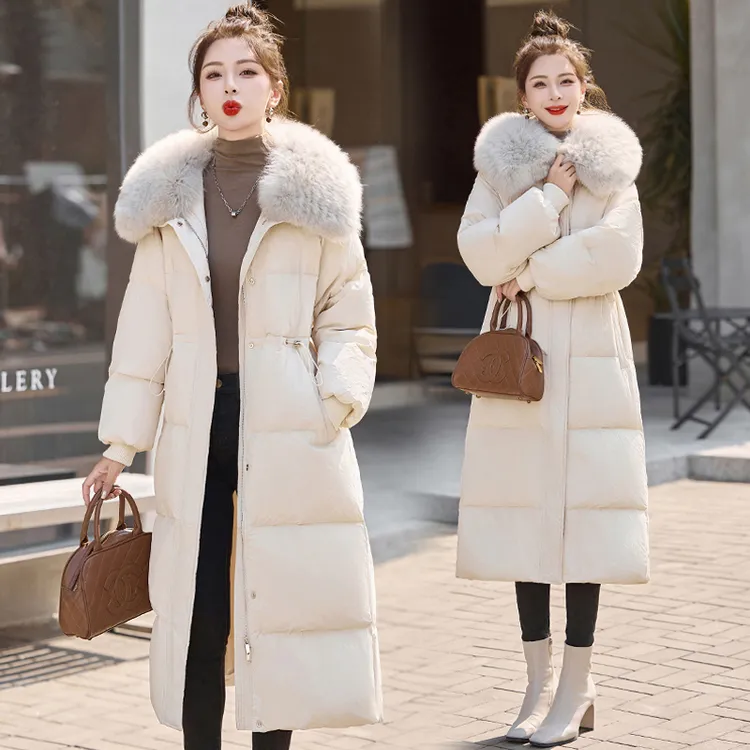 高端品牌洋气质轻薄狐狸毛领九江羽绒服女士中长款冬季2025新平湖