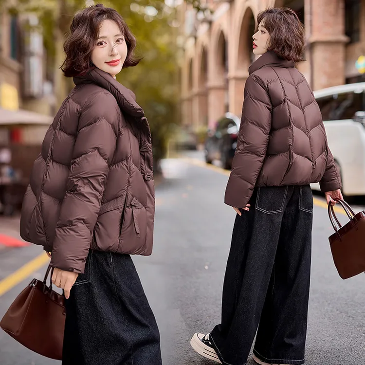 小短款羽绒服女2025年新款时尚洋气小个子妈妈洋气立领白鸭绒外套