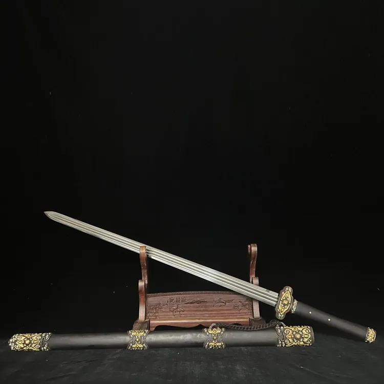 【陈师傅直播】沈州作品双色霸王剑 龙泉沈广隆宝剑 未开刃