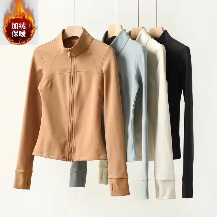 【W&G166 】lulu同款健身服秋冬加绒紧身显瘦运动外套女长袖瑜伽服