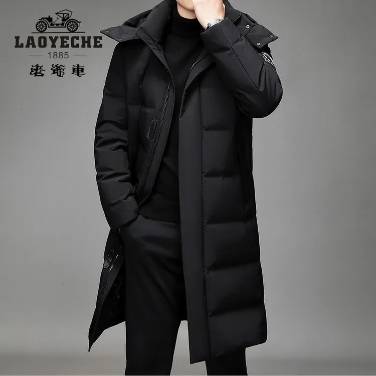老爷车男士羽绒服2025年新款冬季大码加厚保暖长款男冬装外套