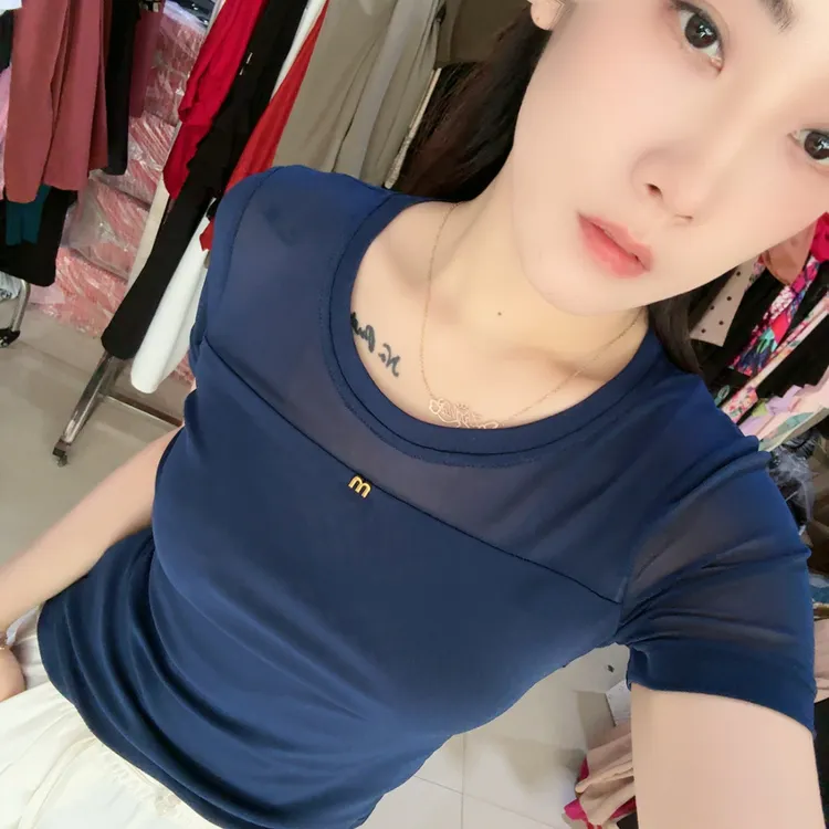 2312 网纱T恤上衣