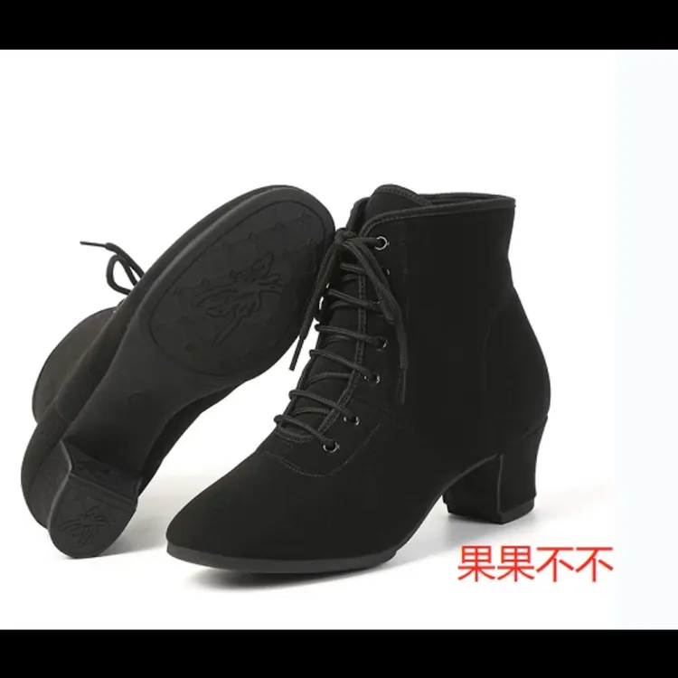 牛津布高腰舞蹈鞋（脚肥脚宽脚趾长 建议拍大一尺码）