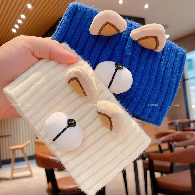 布艺婚庆饰品 宽边发带秋冬新款卡通可爱赵露思同款耳朵小熊头带