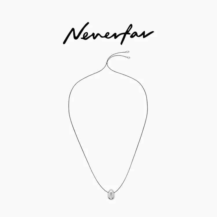 neverfar 铜合金项链 「Flow」生生不息系列 蛋形皮绳项链百搭个性
