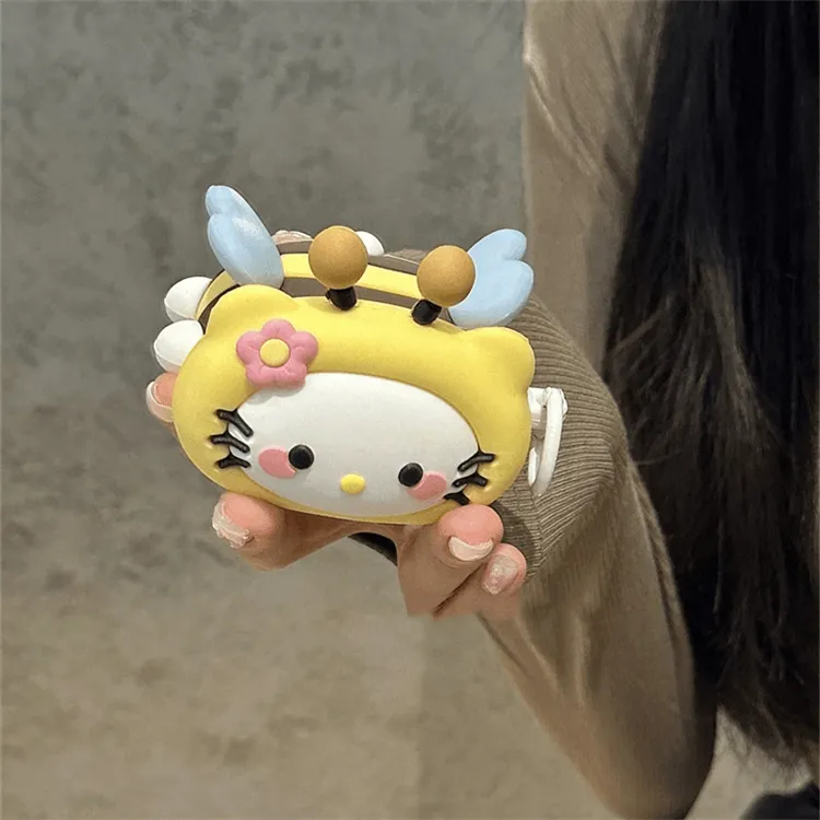 可爱小蜜蜂helloKitty适用苹果airpods4保护套3airpodspro2耳机壳