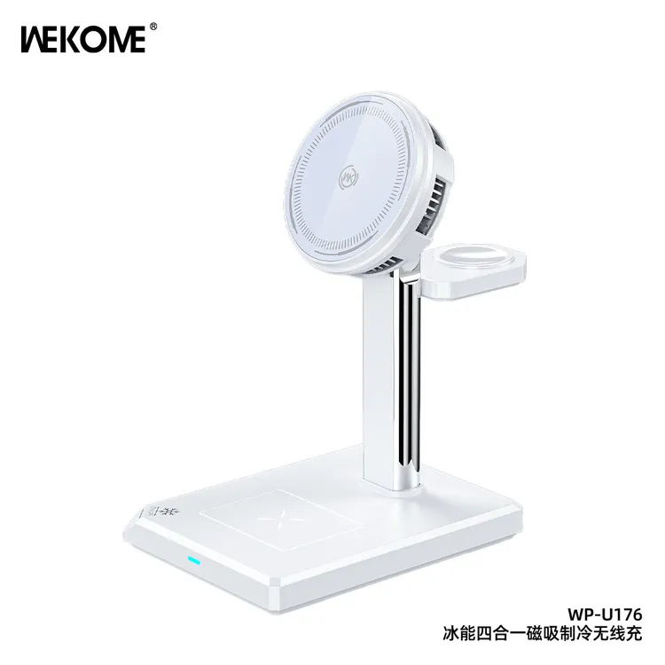 WEKOMEQI2冰能四合一磁吸制冷MagSafe无线充适用苹果手机耳机手表