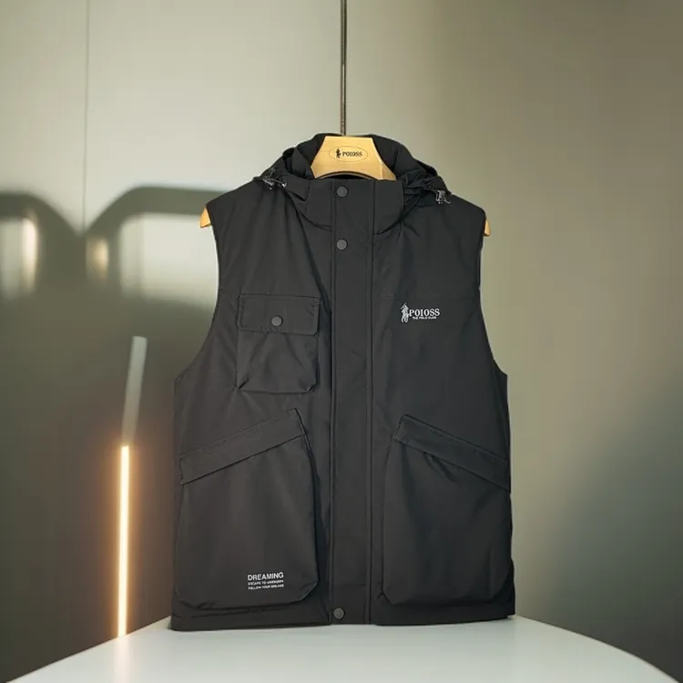 POIOSS保罗时尚立领棉马甲