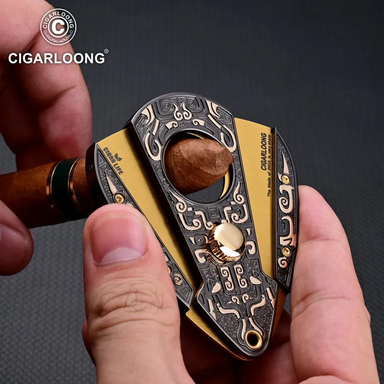 CIGARLOONG/茄龙雪茄剪锋利便携式开合雪茄剪不锈钢开孔器CL-J65