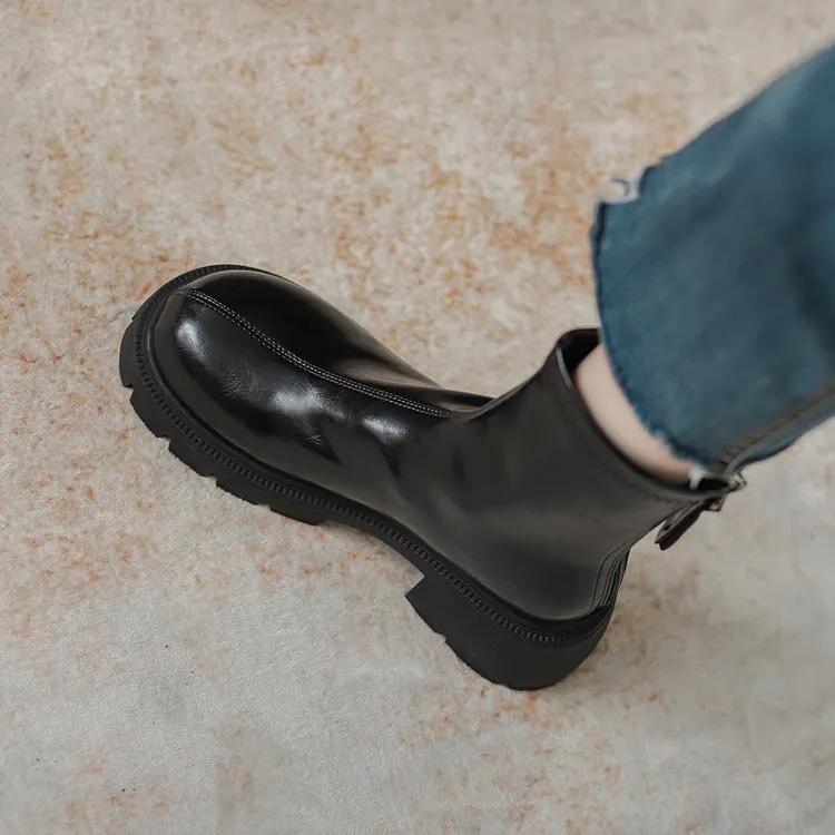 爆款洋气瘦瘦靴2025新款秋冬加绒马丁靴女英伦风厚底短靴子潮时尚