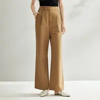 【雅丹风】茵曼秋季纯棉通勤复古阔腿直筒裤女宽松显瘦百搭休闲长裤