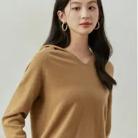【秋冬毛衣内搭】茵曼冬季女毛衣外套上衣女装套头毛衣针织连帽长袖