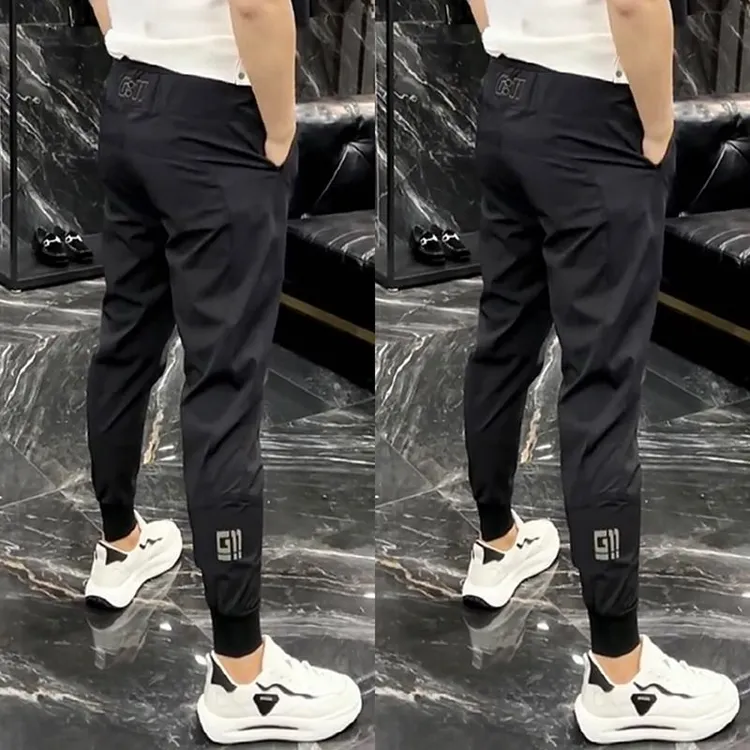秋季修身速干休闲裤男款百搭潮流束脚休闲裤新款哈伦小脚裤运动裤