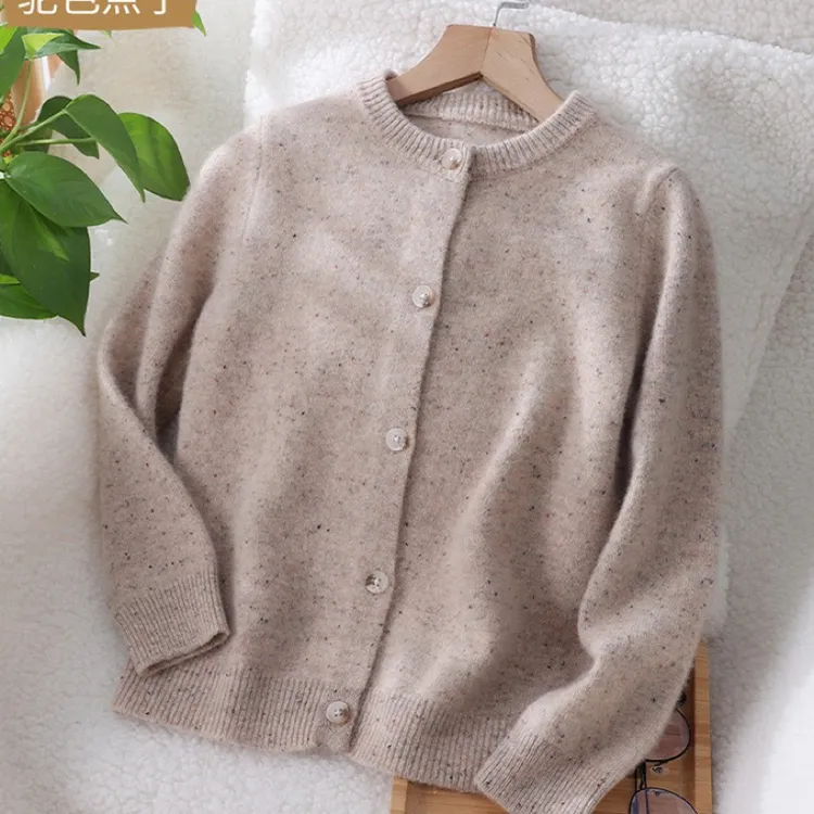 儿童100%纯羊毛衫开衫针织毛衣男童打底衫女童点子外套秋冬加厚潮