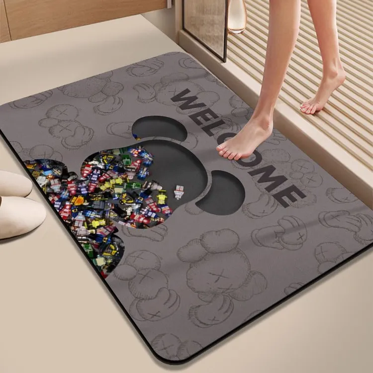 耐磨耐脏地毯卫生间硅藻泥地垫浴室门口吸水垫速干防滑脚垫地垫子