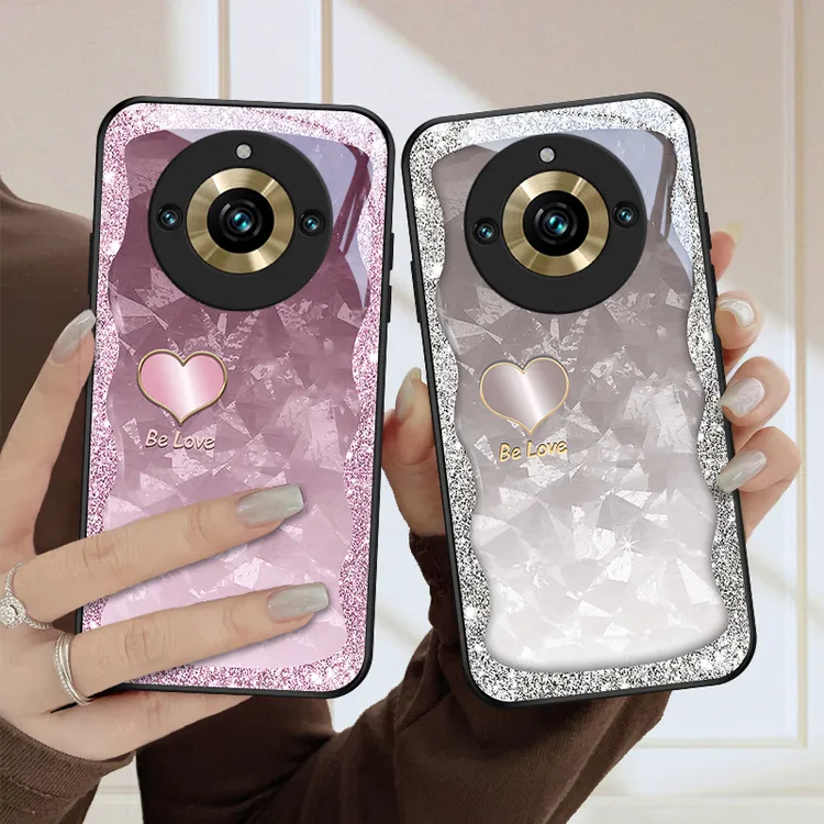 华丽爱心适用Realme11pro手机壳oppo真我11女款气质realme11pro+