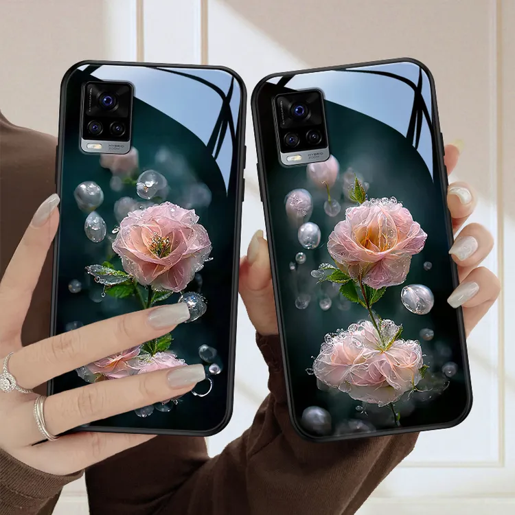 水润花vivos7手机壳s7e玻璃壳s7t保护套高级感s6女款s5硅胶全包s1