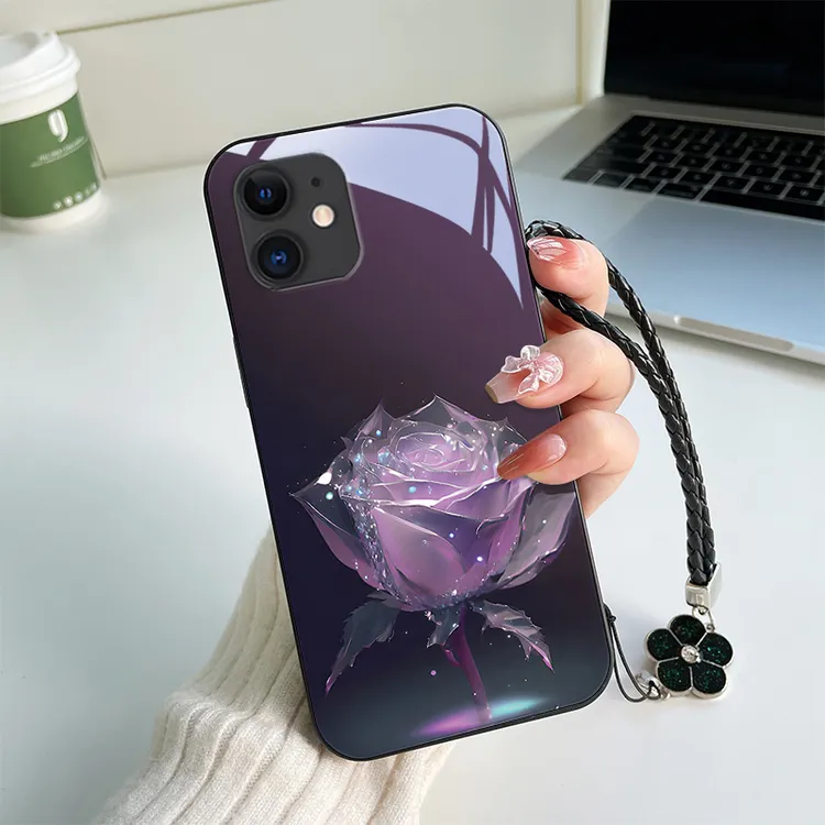 繁星玫瑰适用苹果11手机壳iPhone11pro浪漫玻璃壳11promax防摔潮