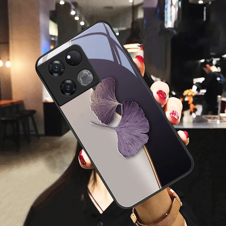 暗紫杏叶适用一加ace竞速版手机壳1加10pro玻璃1加Acepro全包防摔