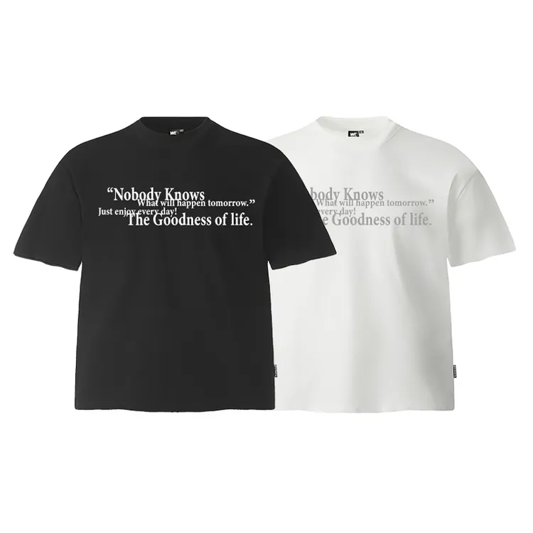 Wildkidz美式短款【生命的美好】标语T恤男女夏季抗紫外线凉感短袖