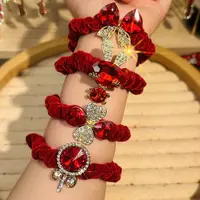 F-X39【4件套】红兔四叶草发圈发饰四件套