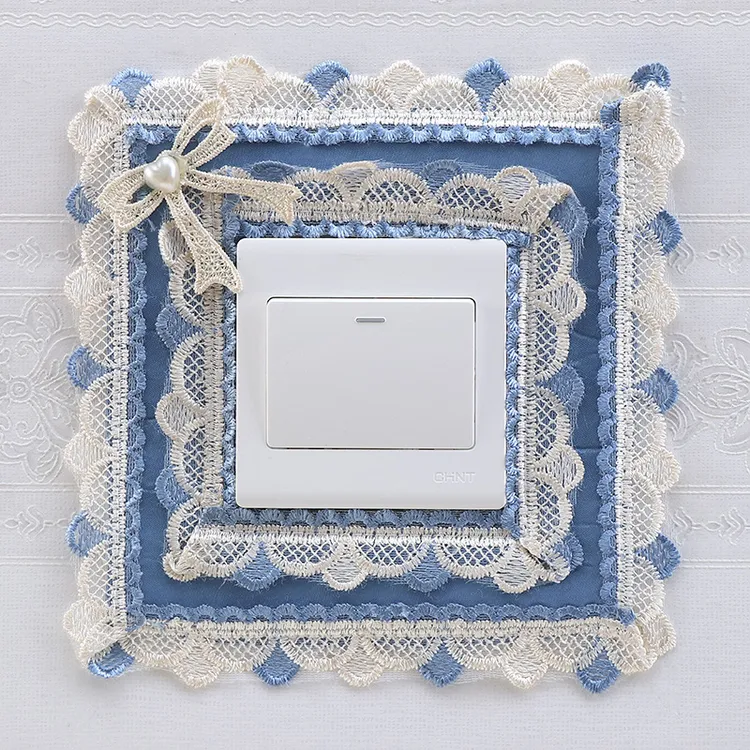 开关保护套布艺蕾丝双开关贴墙贴创意客厅卧室灯插座装饰简约现代