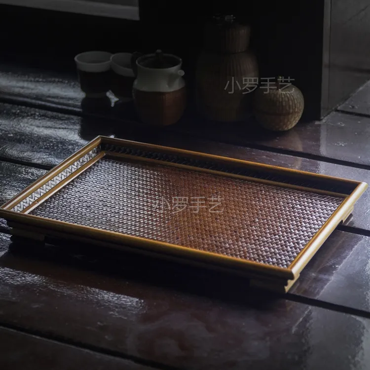 CP028（邱峰专属）手工编织茶具收纳干泡台茶盘百摆件