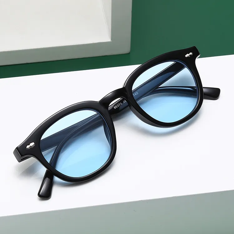 欧美temu同款圆形复古米钉时尚太阳镜男眼镜女sunglasses网红百搭