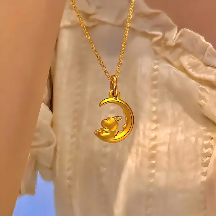 钛钢项链 望月龙宝项链吉祥物项链女轻奢小众设计感ins生肖锁骨链