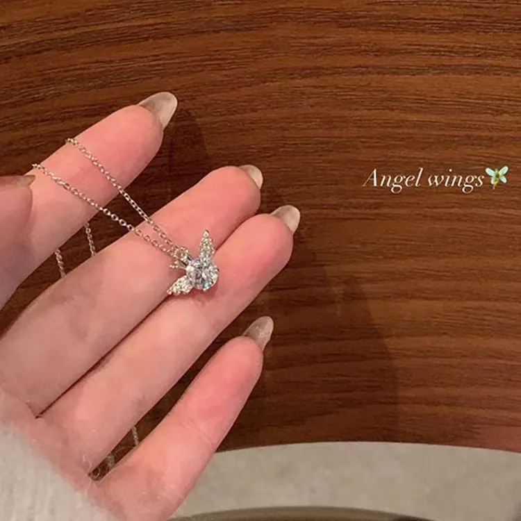 依弗 钛钢项链 遗失的心跳翅膀爱心项链女小众吊坠锁骨链