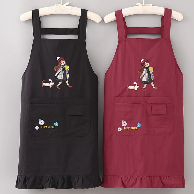 时尚简约新款围腰耐脏家用厨房做饭炒菜防油餐饮上班防污工作服女