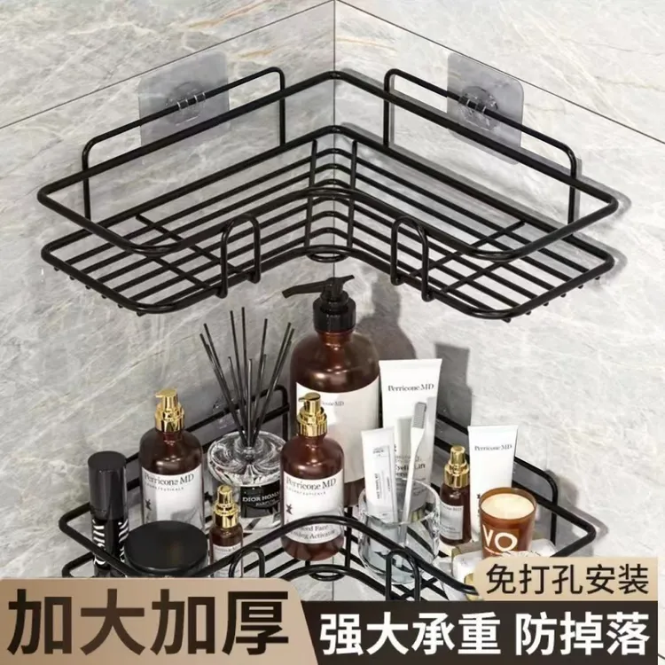 免打孔卫生间置物架厨房收纳角架浴室洗漱台置物架壁挂加厚加大