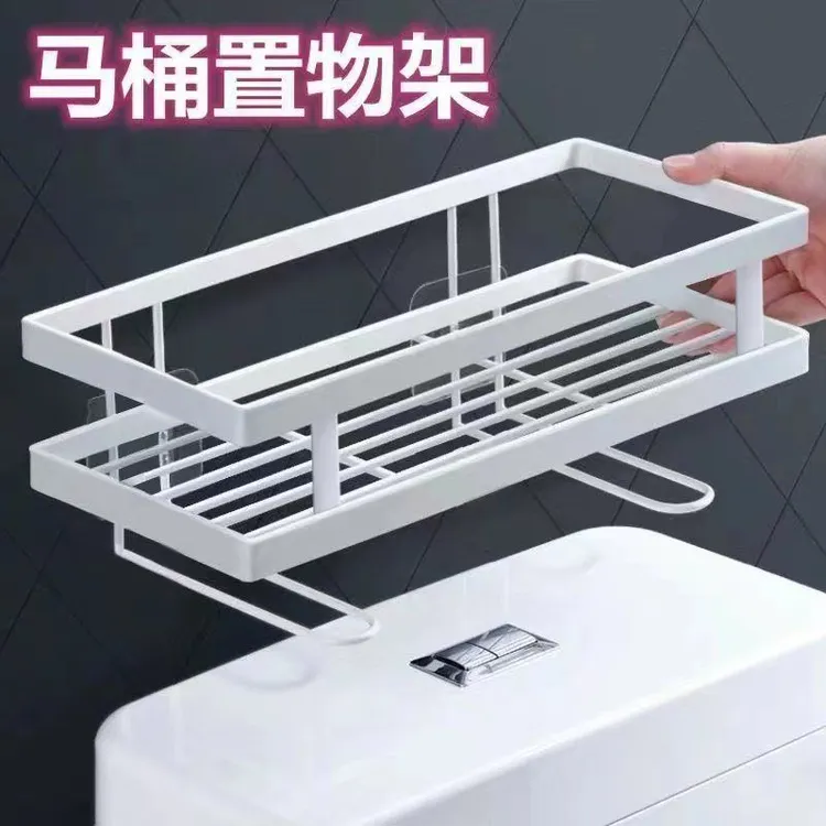 免打孔上方马桶置物架浴室多功能储物架壁挂可沥水双层收纳架神器