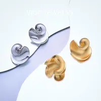 铜合金耳饰  VIGG 螺旋耳钉时尚百搭饰品设计感简约流体设计感