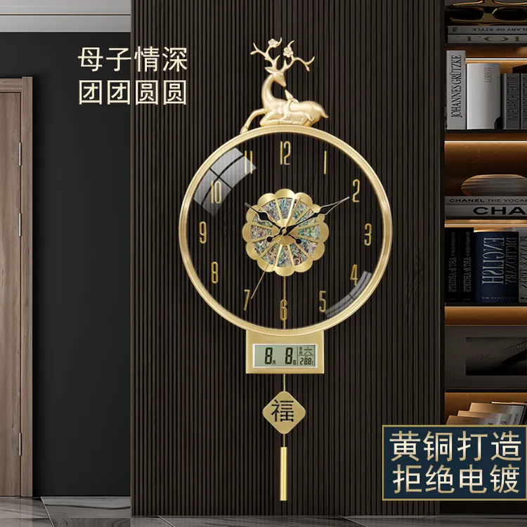 凯琴现代简约挂钟时钟高档静音钟表简约家用时钟现代轻奢日历时钟